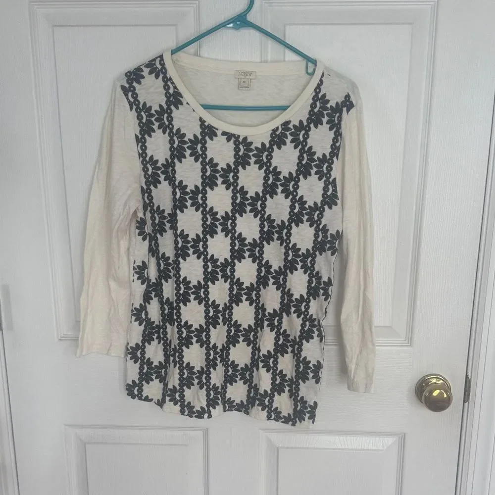 J. Crew Cream Long Sleeve Top